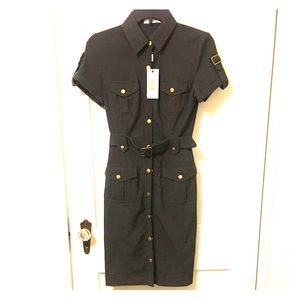 Calvin Klein Gray Belted Dress Size 2 NWT